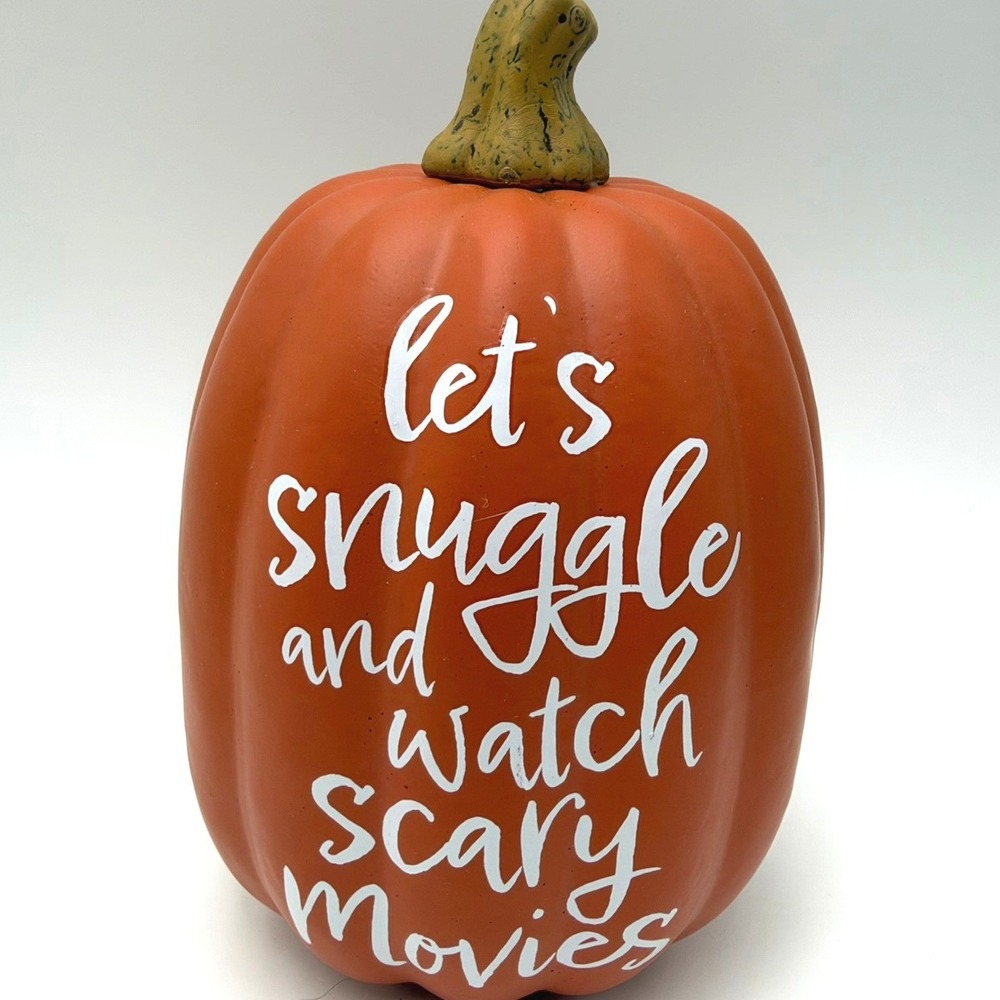 TARGET Orange Foam Pumpkin Let's Snuggle Watch Scary Movies Decor 8" Bullseye